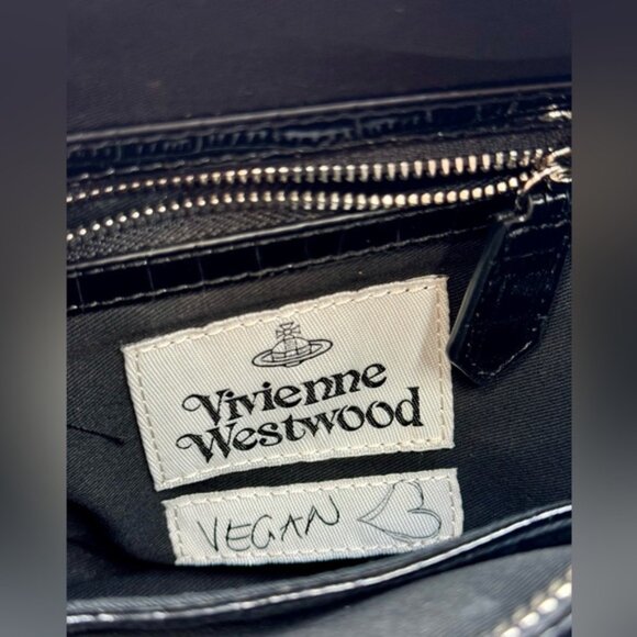 🆕 VIVIENNE WESTWOOD 🧿 NWT Rachel Camera Crossbody Bag - Vegan Croc - AUTH - Picture 8 of 13